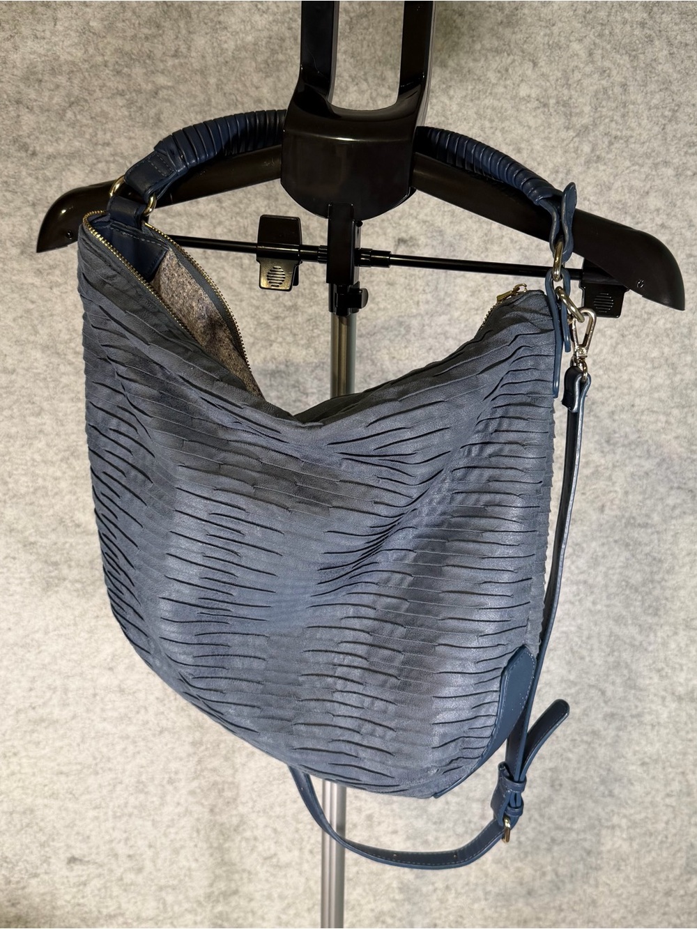 Urban Expressions Navy Textured Hobo Shoulder Bag